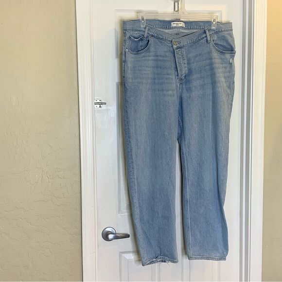 ABERCROMBIE &‎ FITCH The Dad High Rise Fold Over Waist Size 18R - Picture 3 of 11